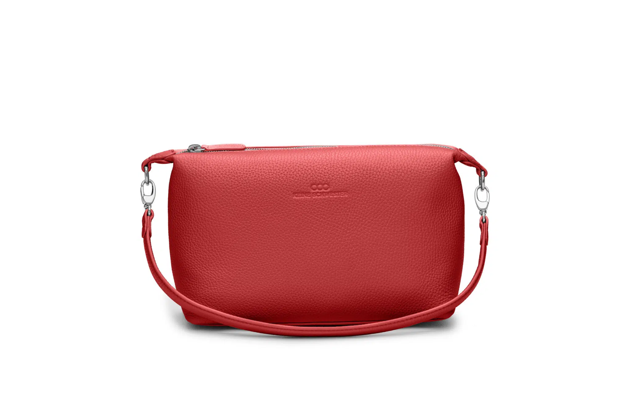 KEINESCHWESTER-IDA-rot-genarbt-silber-A