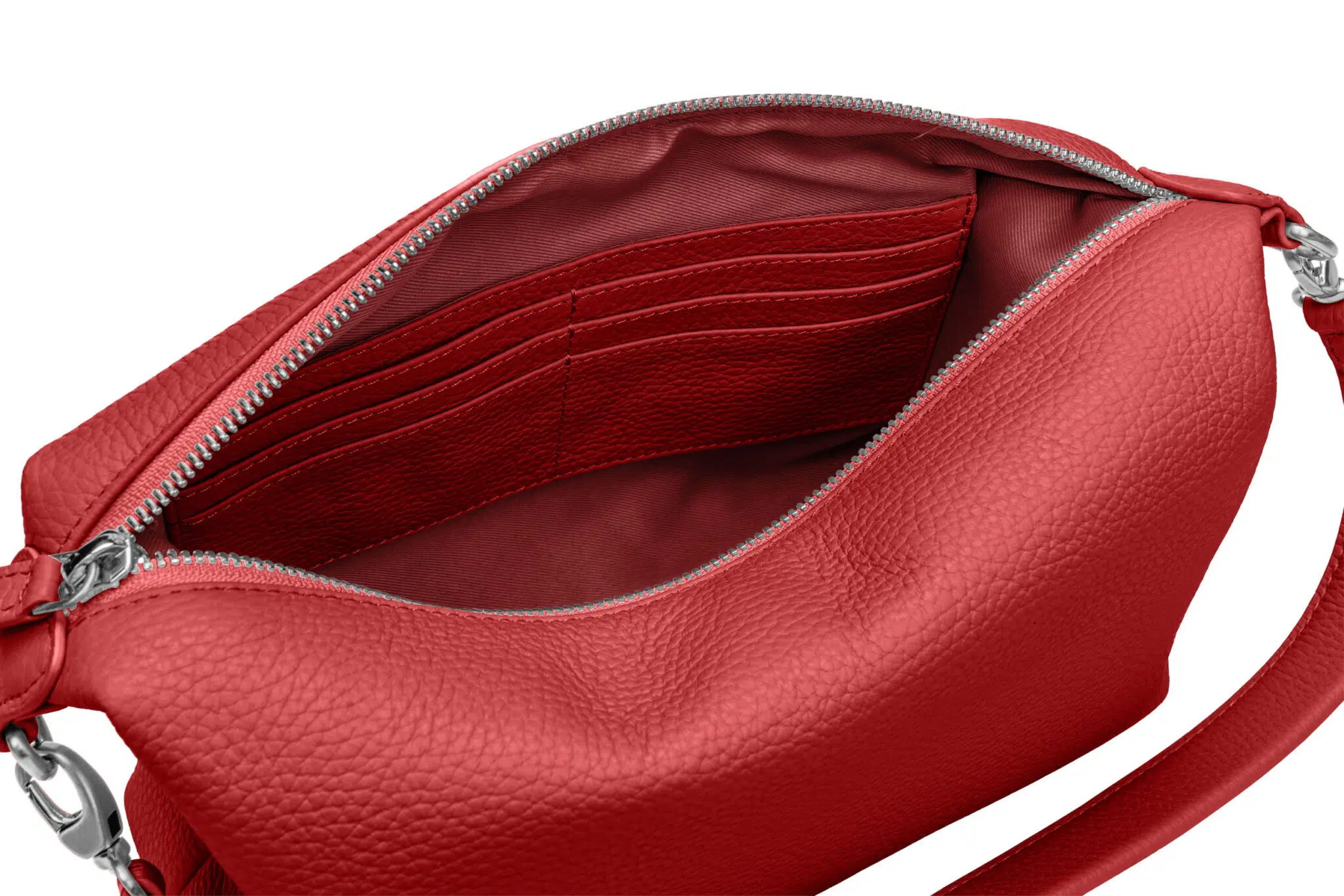 KEINESCHWESTER-IDA-rot-genarbt-silber-F