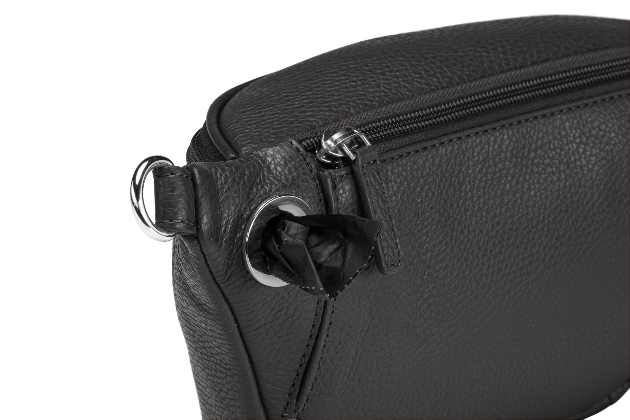 KEINESCHWESTER-GASSI-KIM-schwarz-genarbt-silber-B