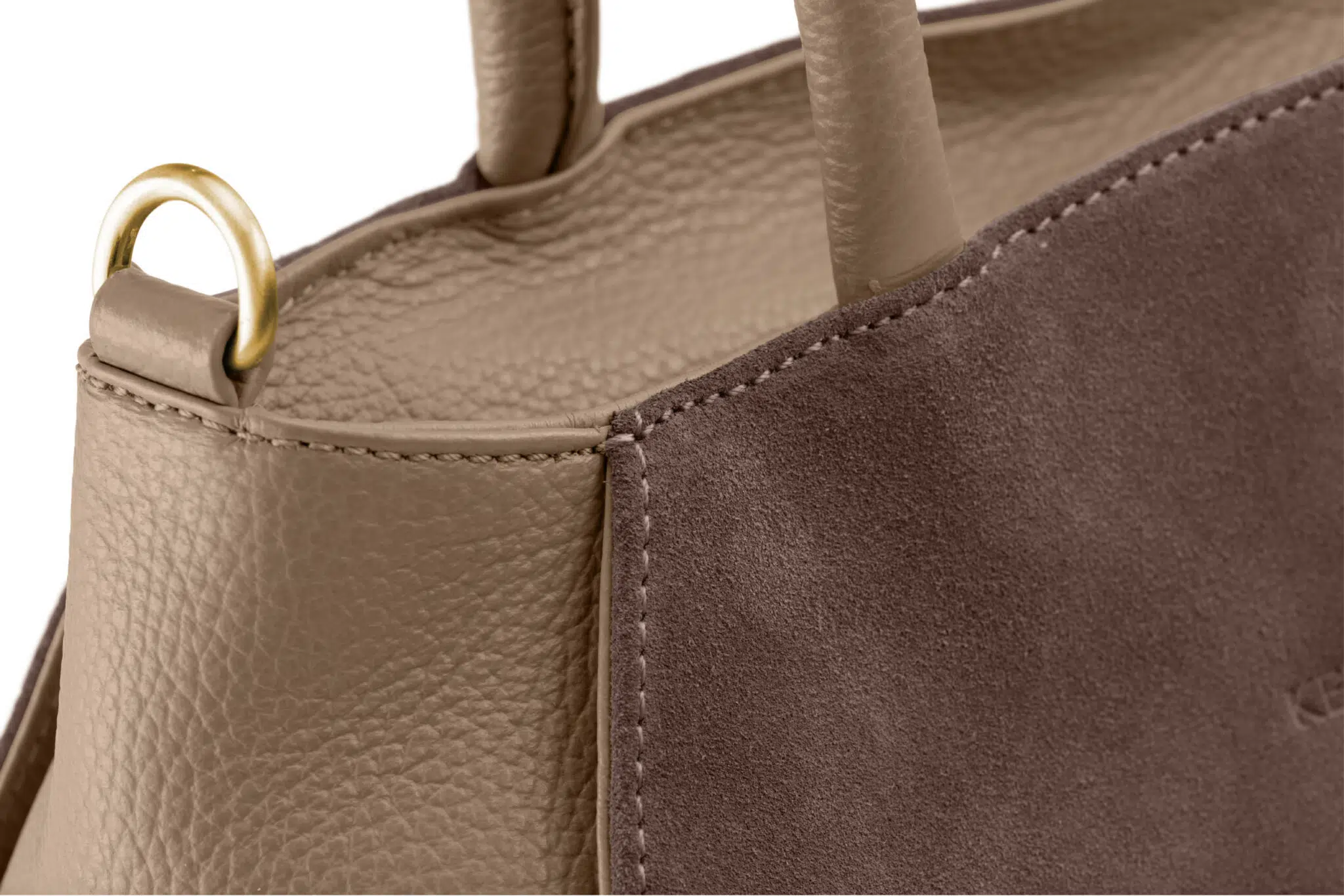 KEINESCHWESTER-LILLI-MIX-mandel-taupe-genarbt-wildleder-gold_C