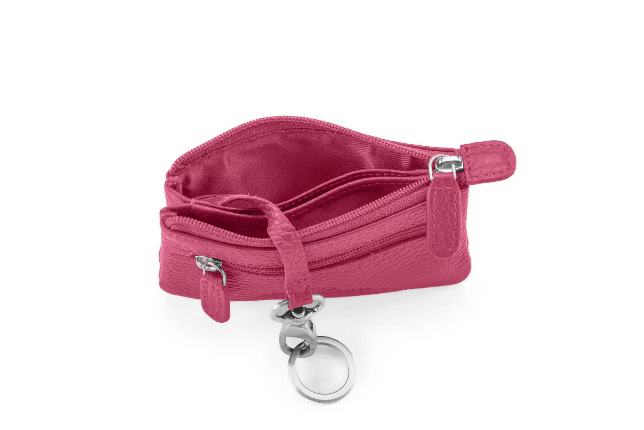 KEINESCHWESTER DUO Schluesseltasche Pink Genarbt Silber B