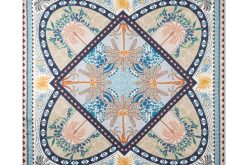 Seidentuch Urlaub Palmen blau/beige