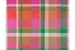 Baumwolltuch 135x135 pink/grün